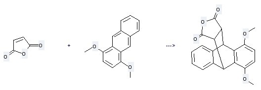 Anthracene,1,4-dimethoxy- can be used to produce 9,10-Dihydro-1,4-dimethoxy-9,10-ethanoanthracen-11,12-dicarbonsaeure-anhydrid